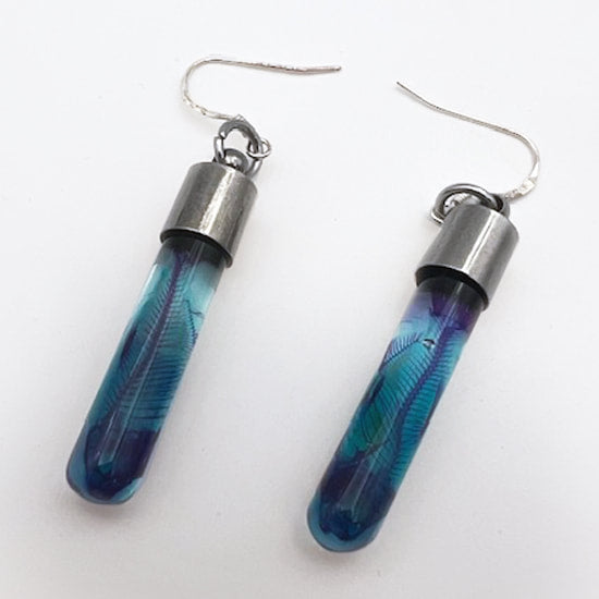 Fish Earrings Diaphonised Wet Specimens