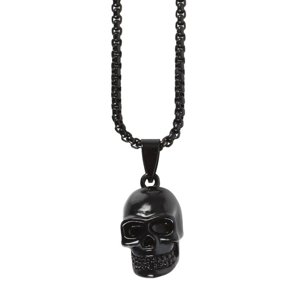 Black Grim Skull Necklace