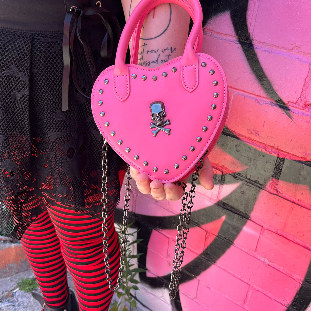 Candy Skullcrush Heart-Shaped Crossbody Bag