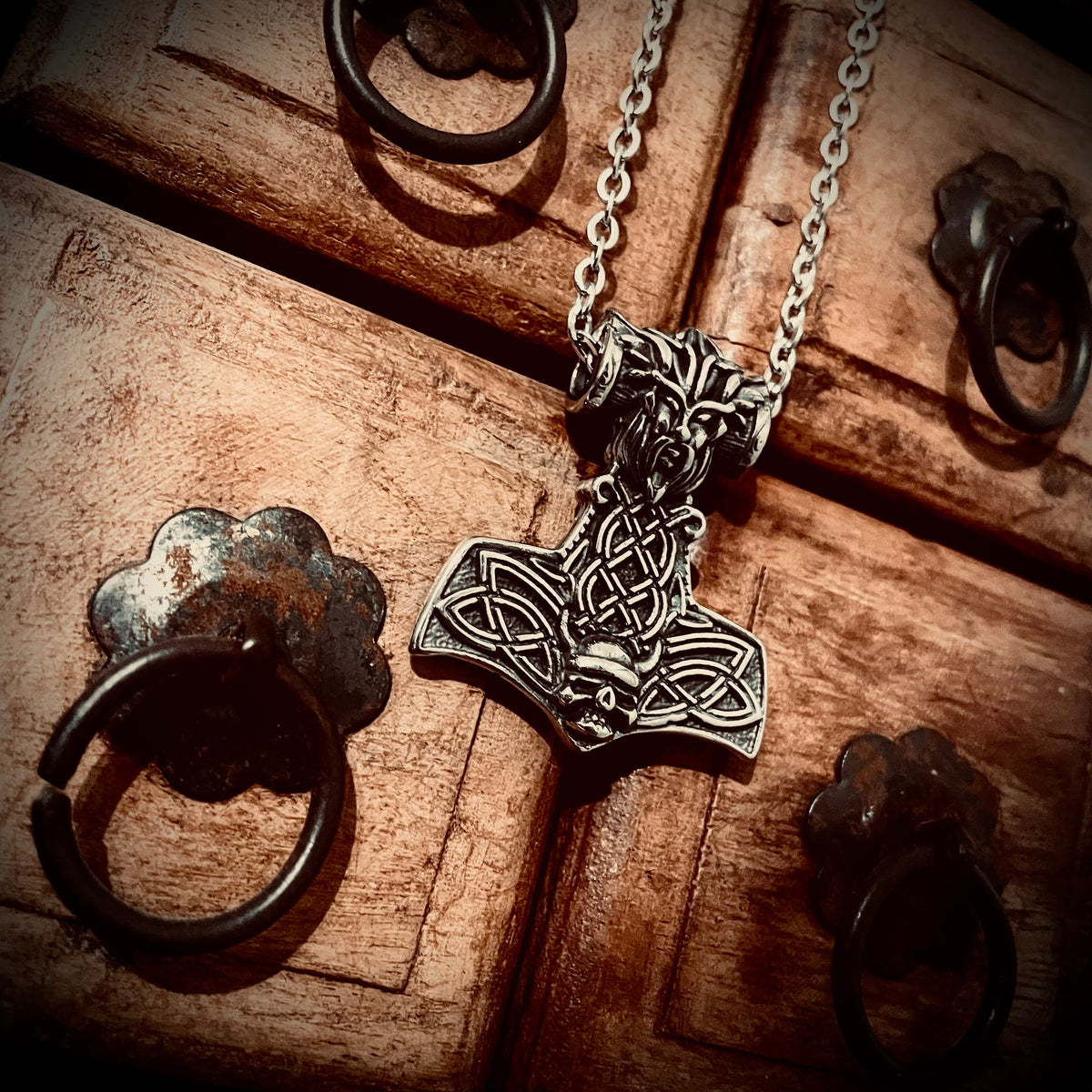 Mjölnir Thors Hammer Strength of the Gods Necklace