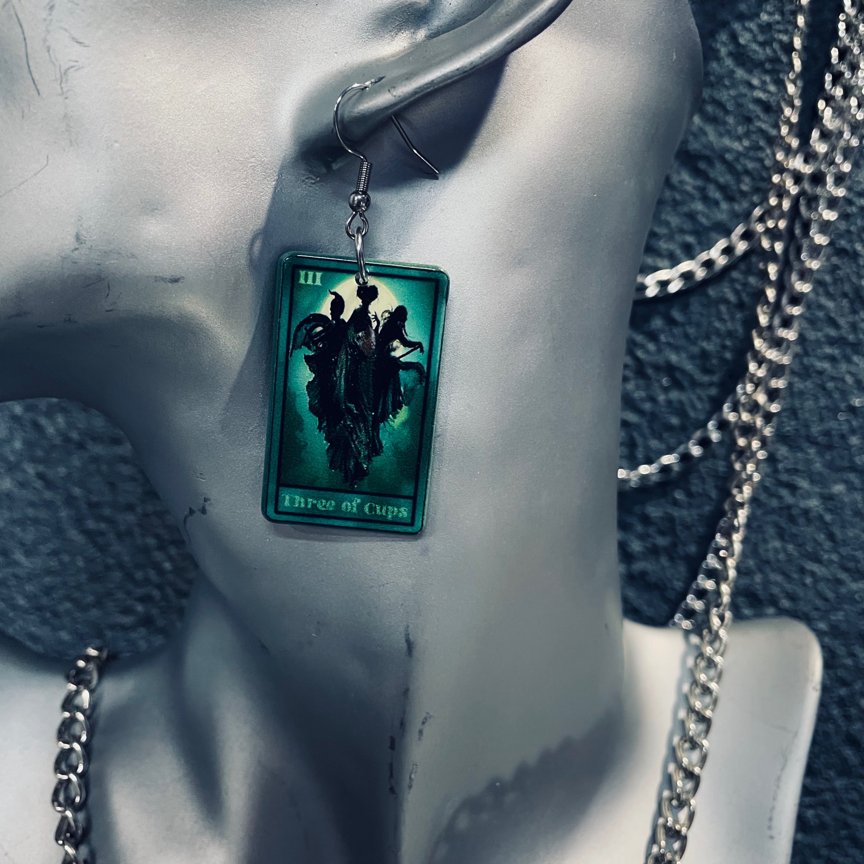 Horror Tarot Three of Cups Earrings
