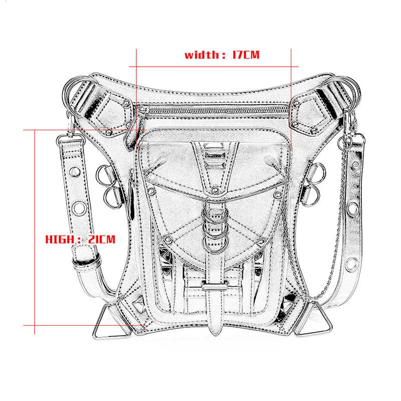Punk Style Rivet Chain Bag: Black