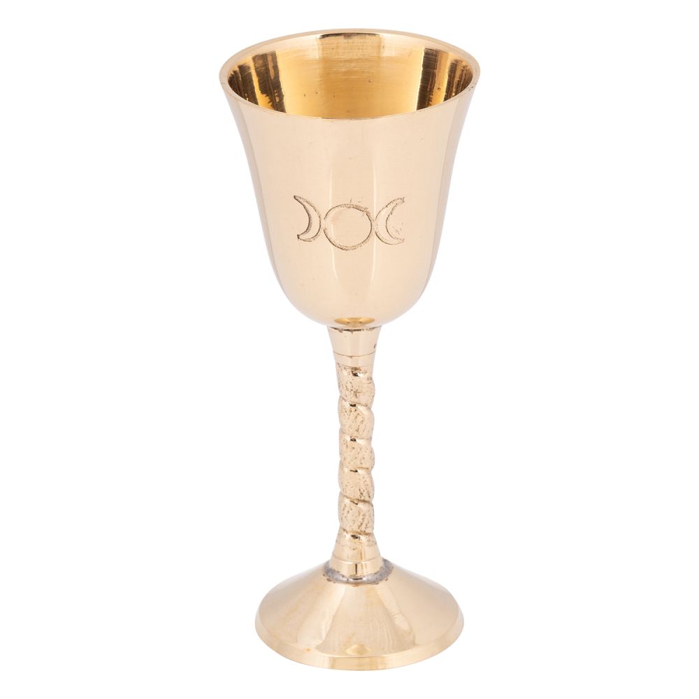 Altar Ritual Triple Moon Brass Goblet