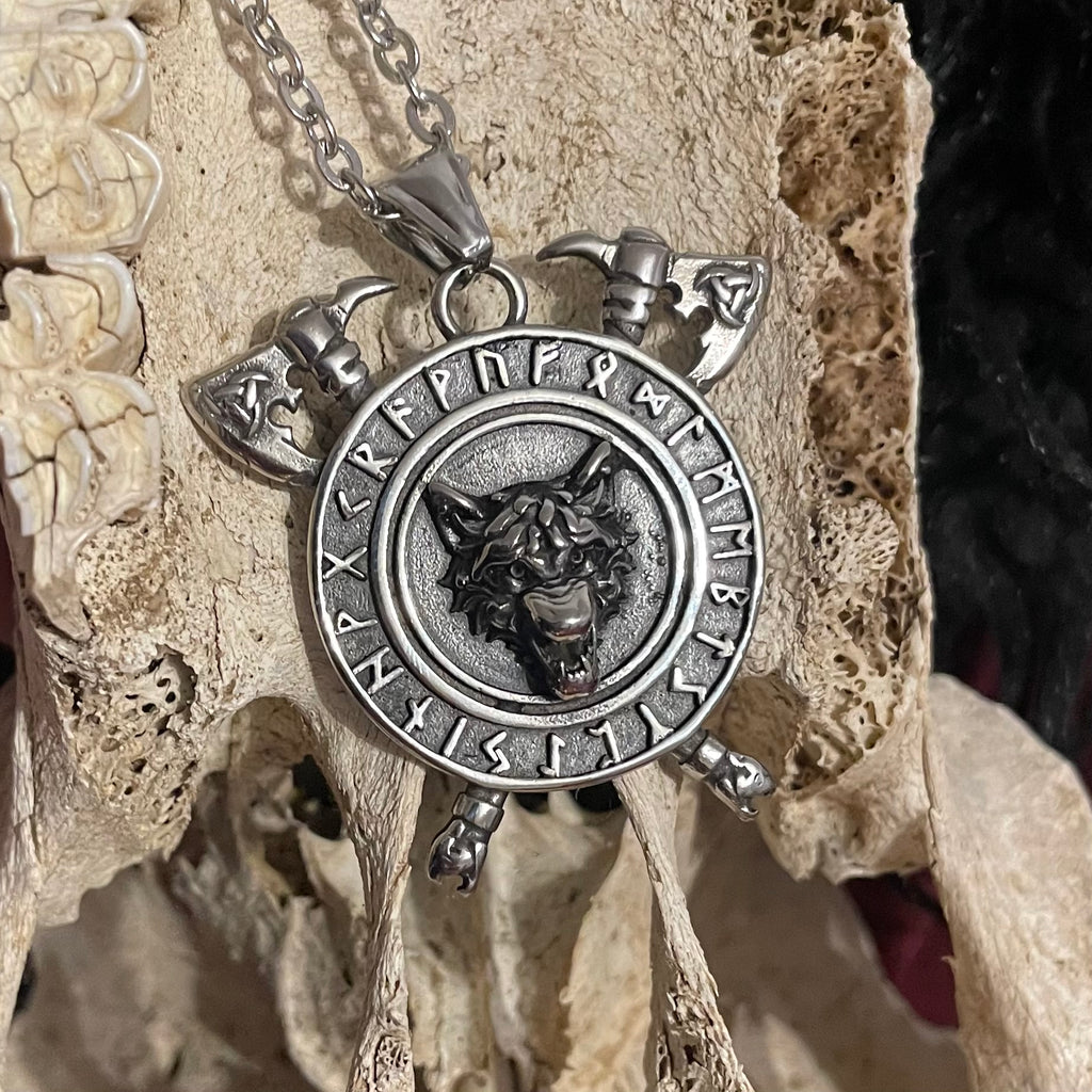 Hati Wolf Runic Pendant