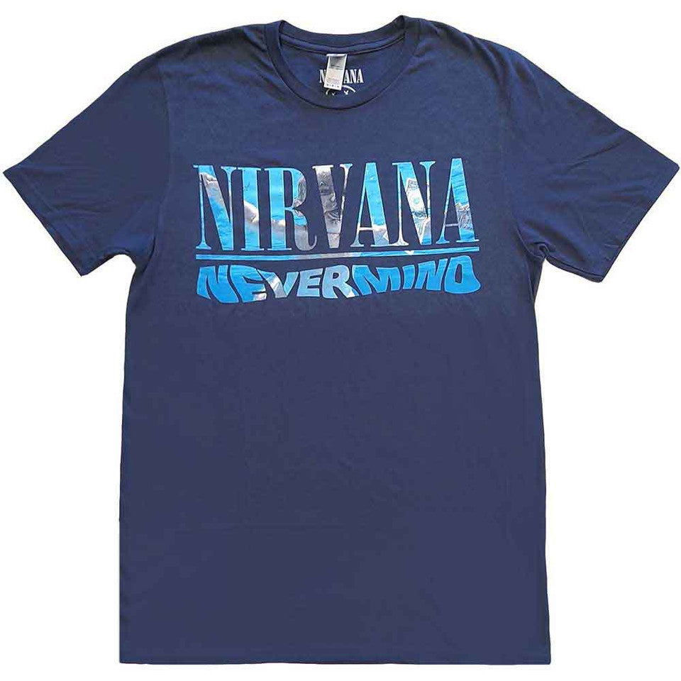 NIRVANA Nevermind Navy Blue Tee (Backprint)