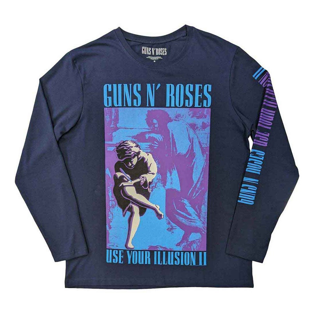 GUNS N ROSES (GNR) Use Your Illusion Longsleeve Tee Navy Blue
