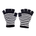 Fingerless Stripe Gloves - Ghosted White