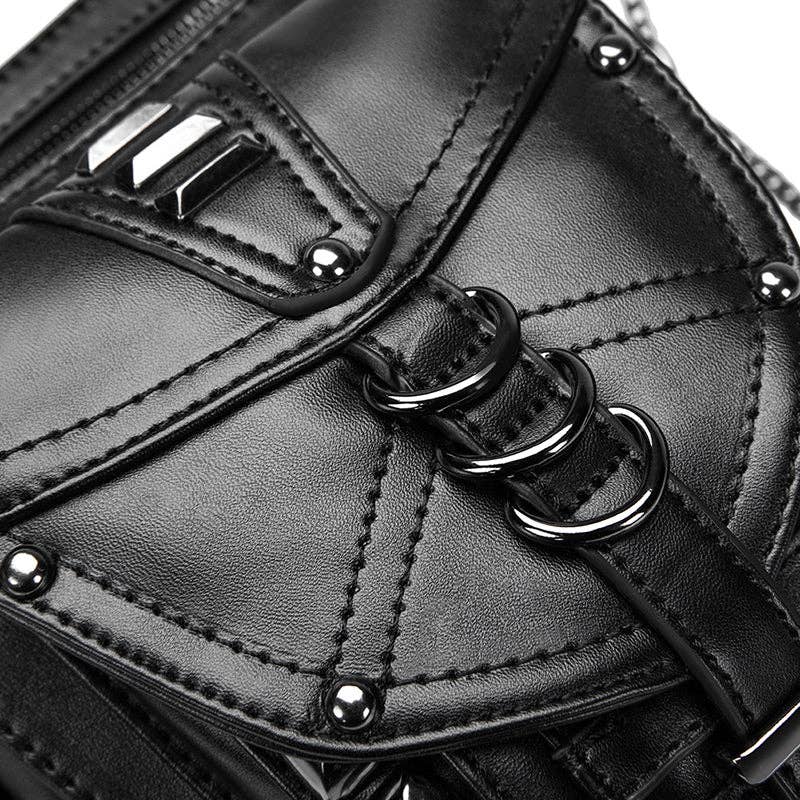 Punk Style Rivet Chain Bag: Black