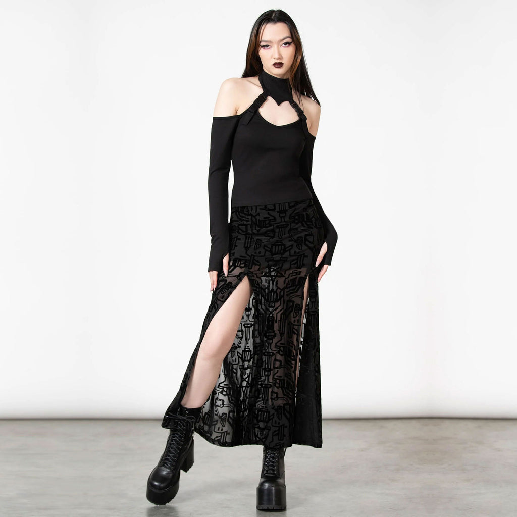 Charged Split Maxi Skirt