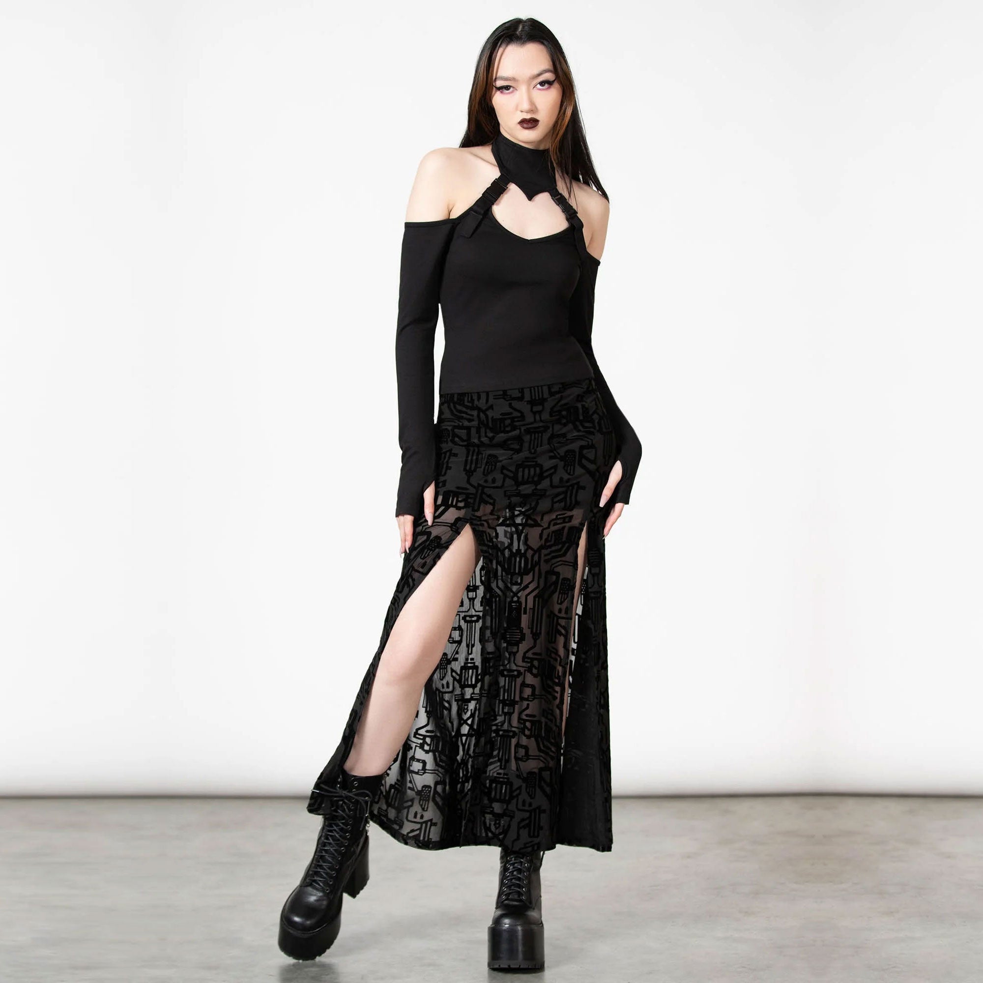 Charged Split Maxi Skirt