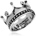 Jewelled Crown Ring Stainless Steel
