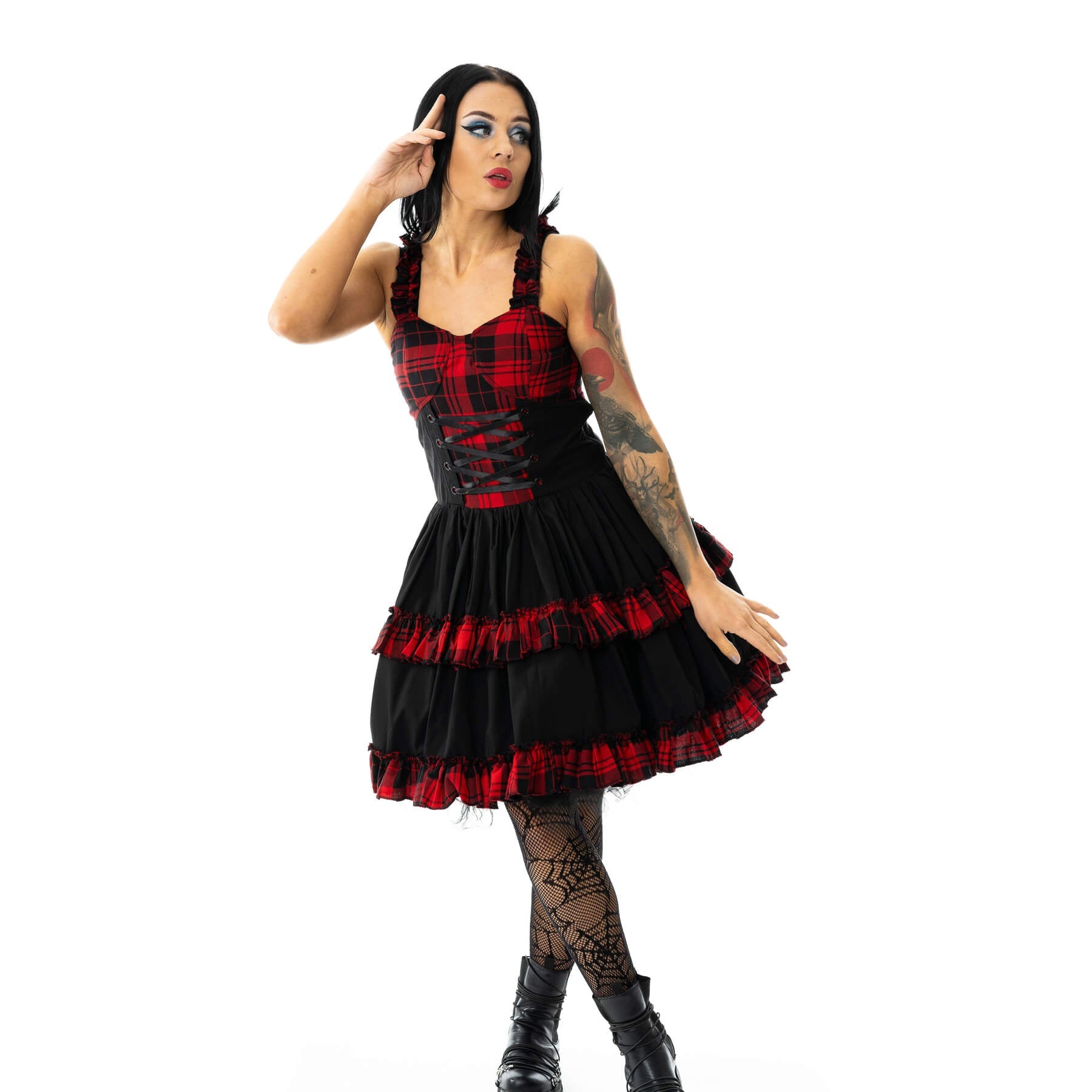 Parisa Red Tartan Dress