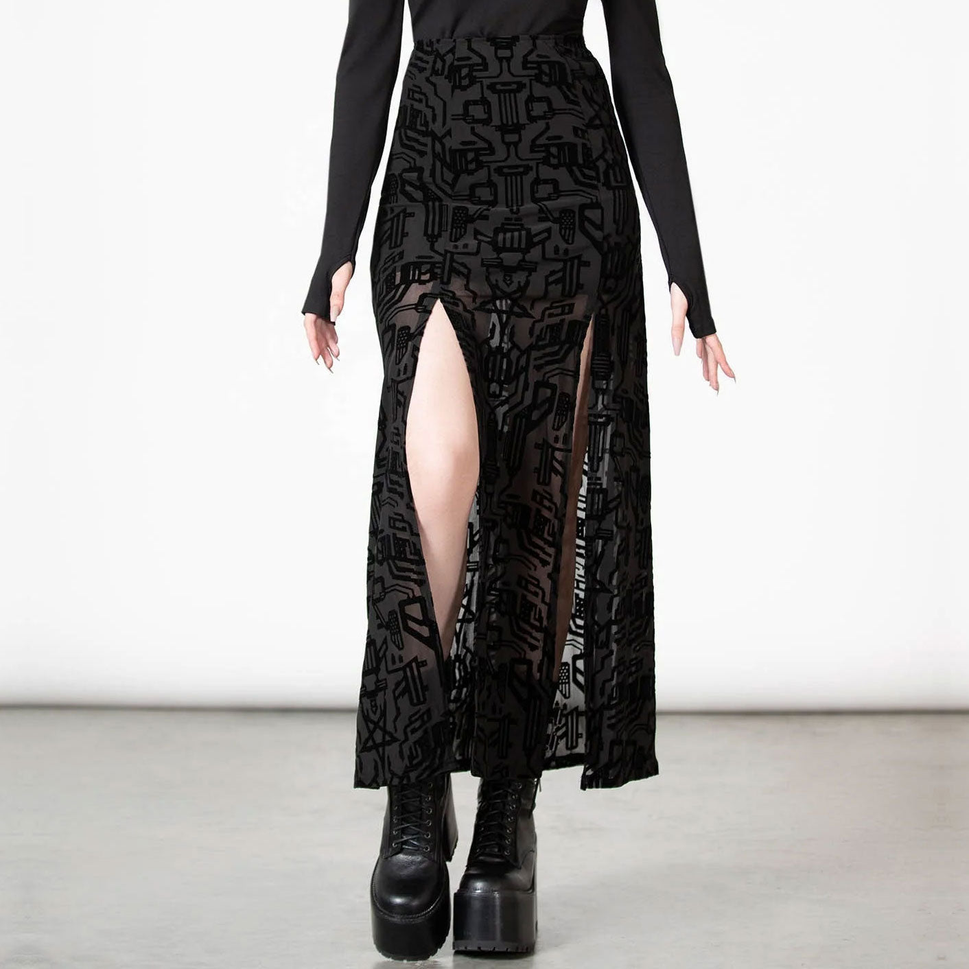 Charged Split Maxi Skirt