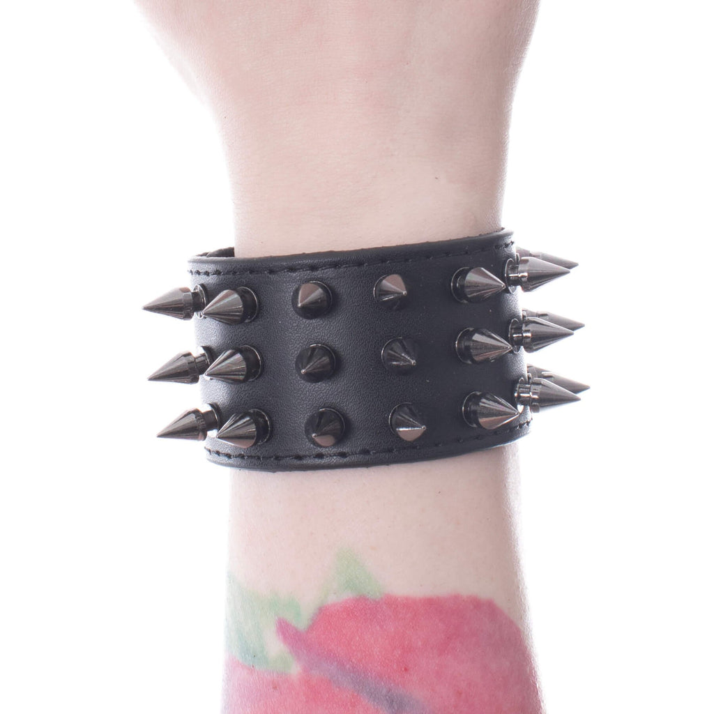 Obsidian Trifecta Spike Cuff