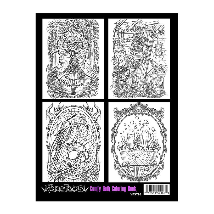 Comfy Goth Colouring Book For Adults