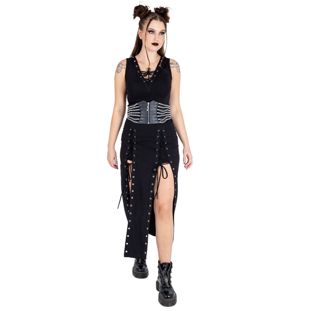 Metal Iris Chained Waist Belt