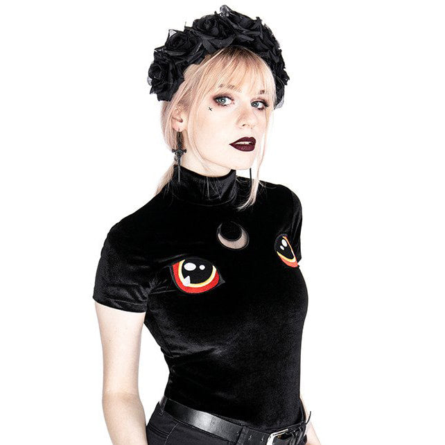 Night Cat Velvet Top