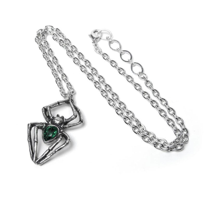 Emerald Spiderling Pendant Necklace