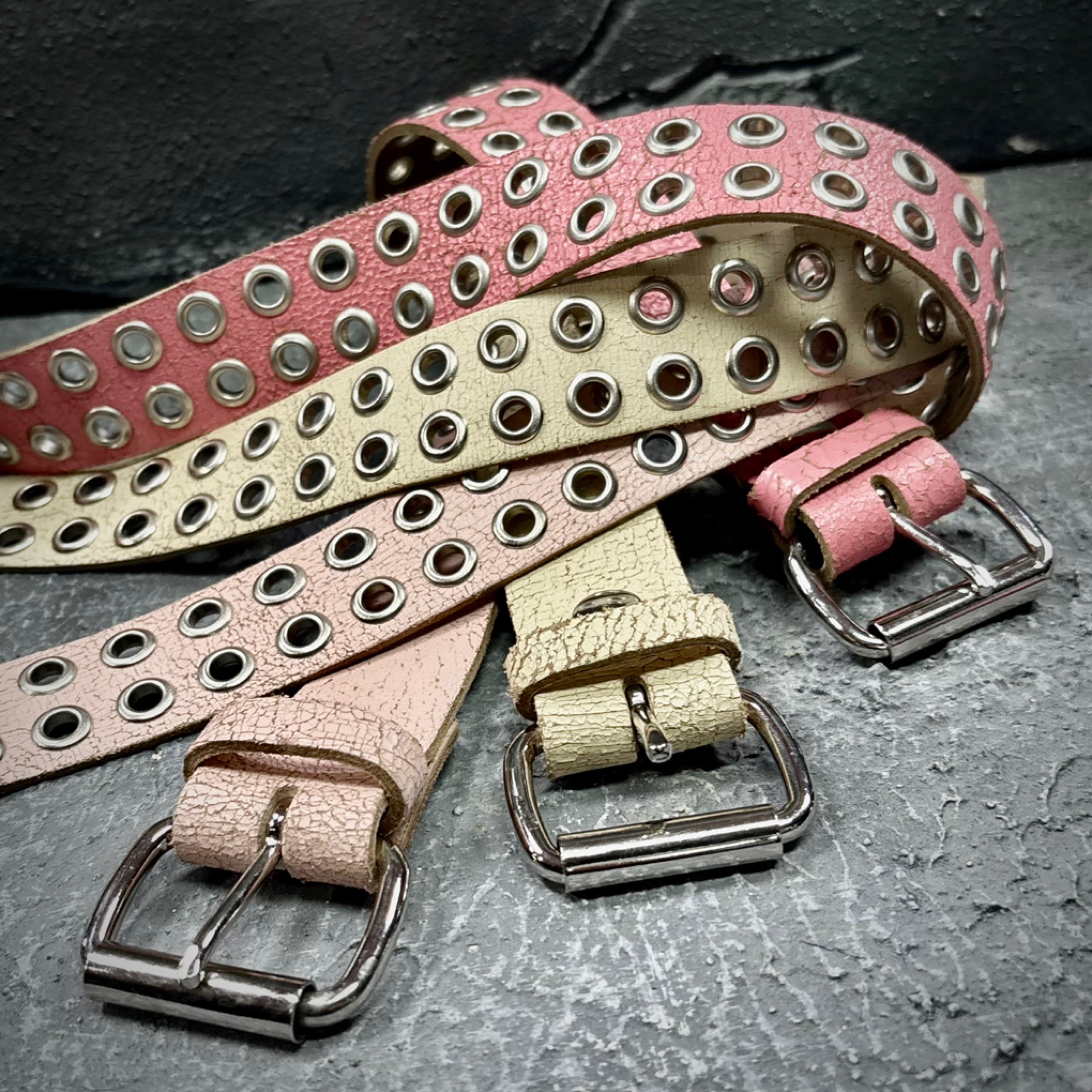 Double Trouble Carnal Grunge Studded Leather Belt