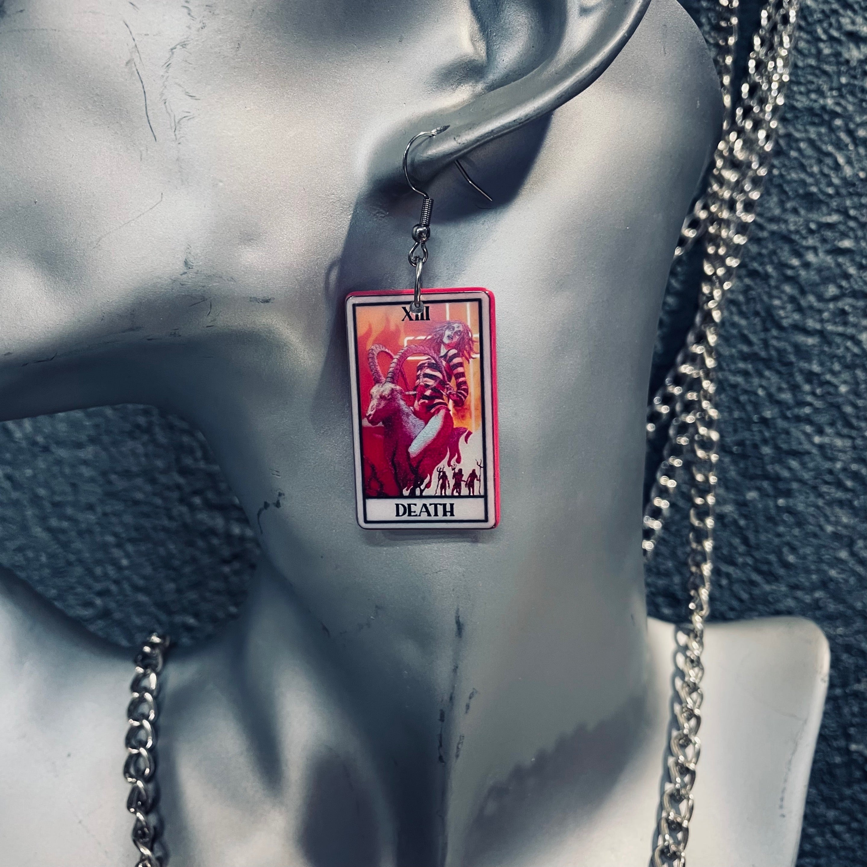 Horror Tarot Death Earrings