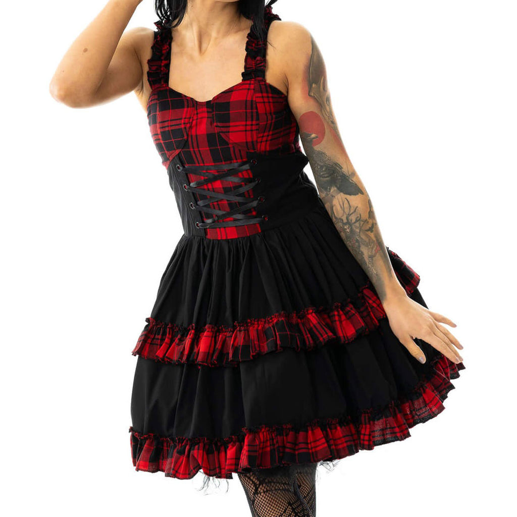 Parisa Red Tartan Dress