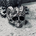 Unholy Faunus Horned Skull Ring