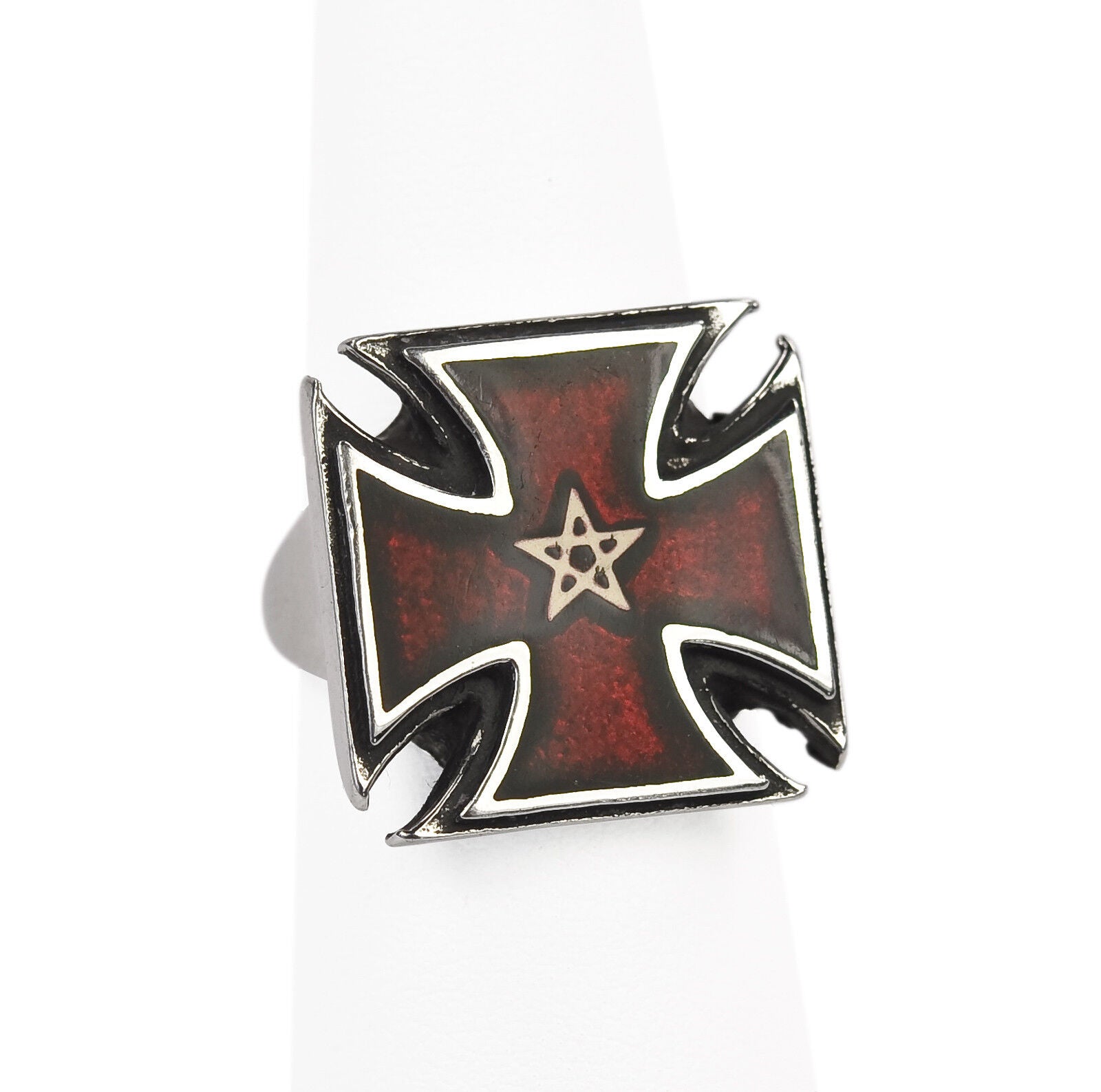 Alchemy Gothic Cross Pattée & Pentagram Ring (N)