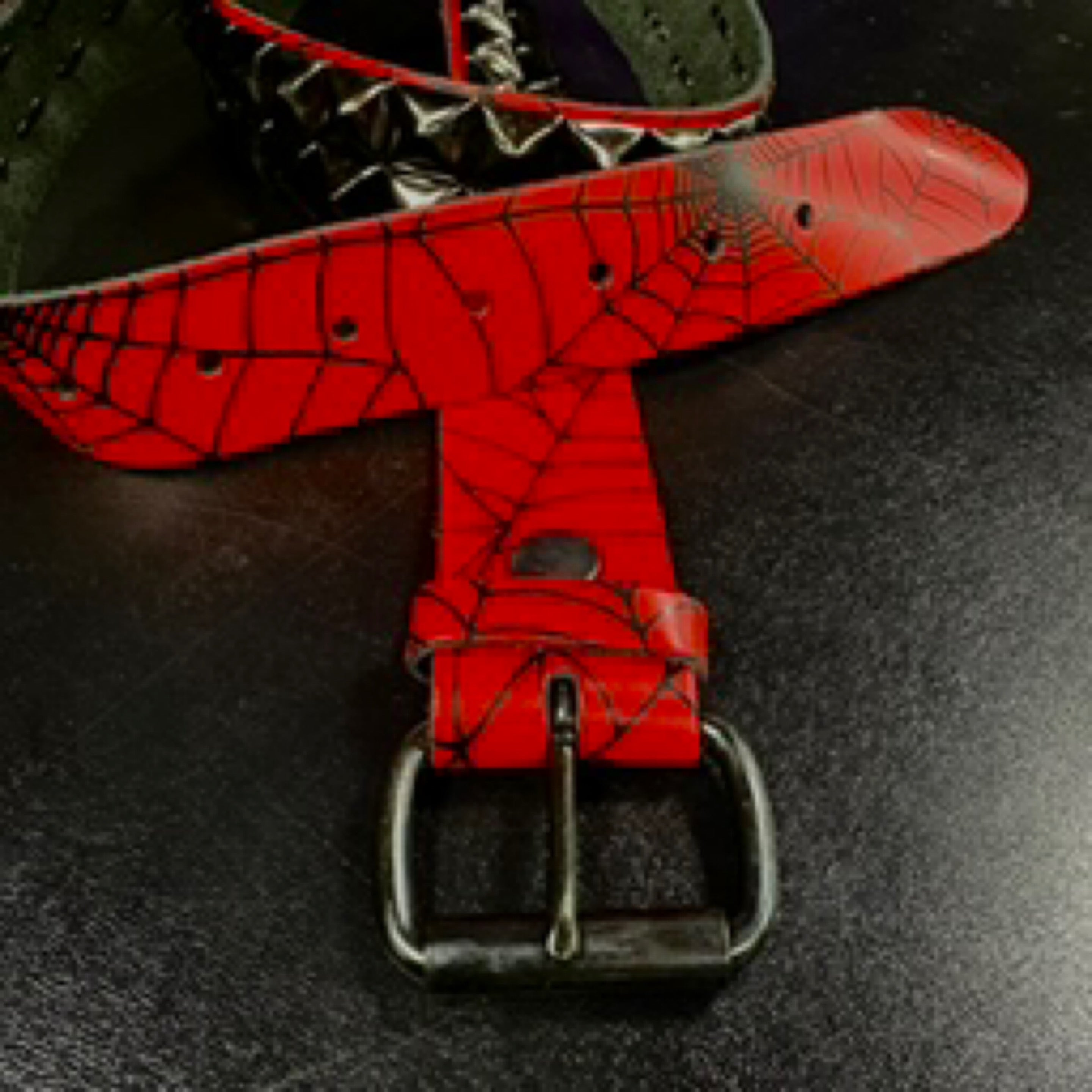 Creepers Red Back Bi-Stud Leather Belt