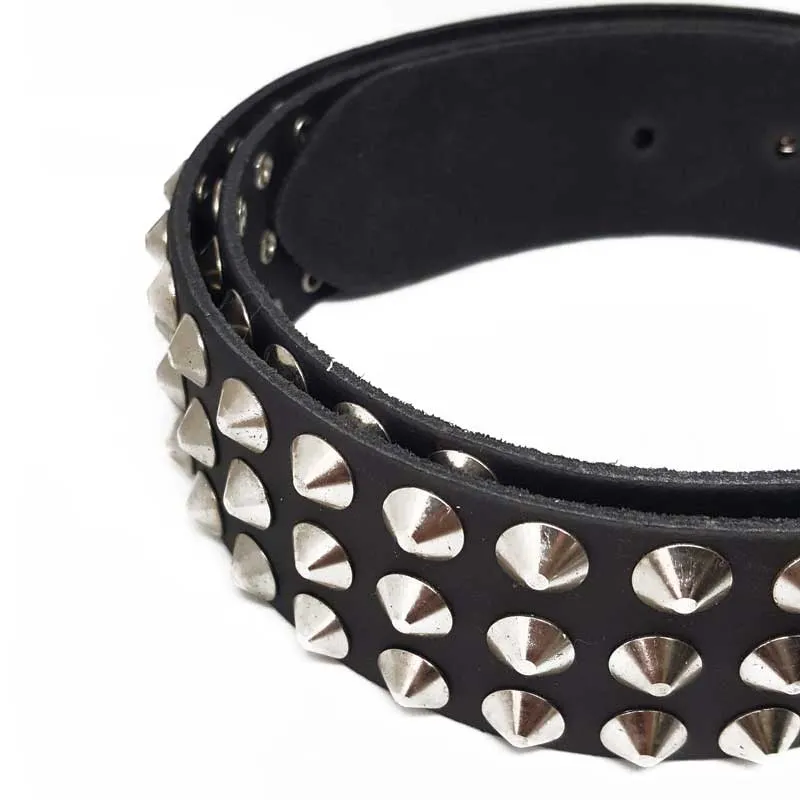 Annihilation Conical Studded Premium Leather Belt
