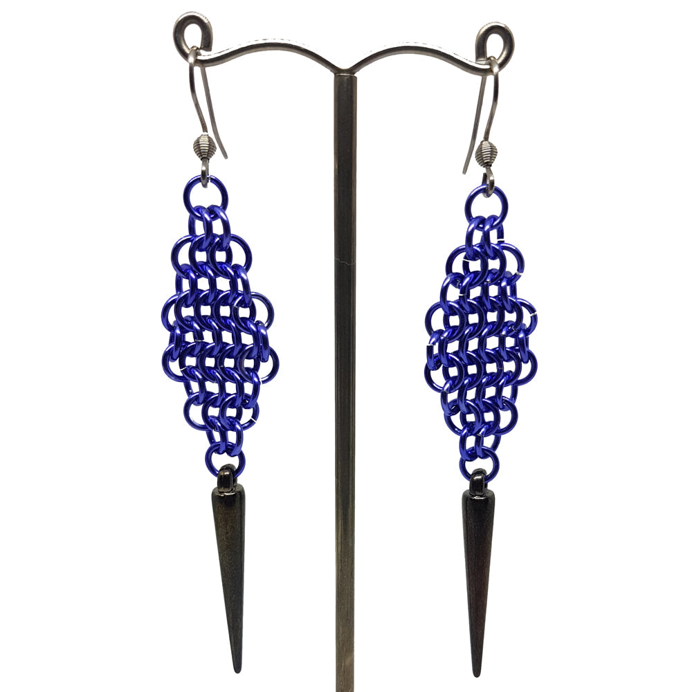 Chainmaille Diamond Shield Armour Earrings
