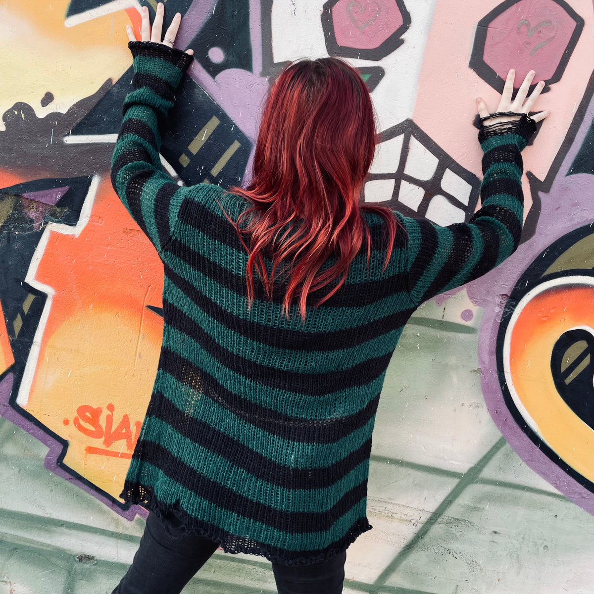 Slasher Distressed Sweater - Envy Noir