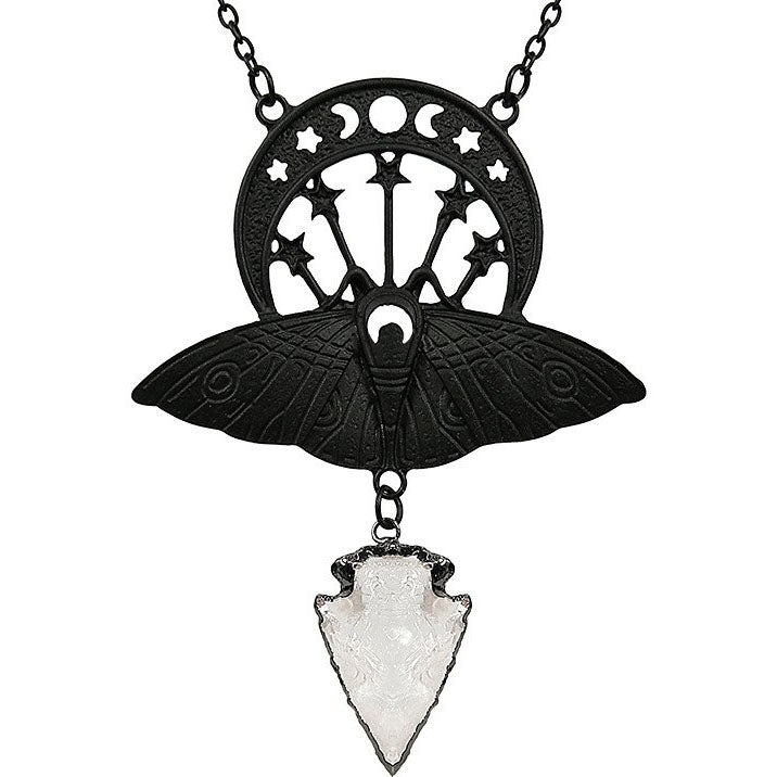Luna Moth Quartz Necklace