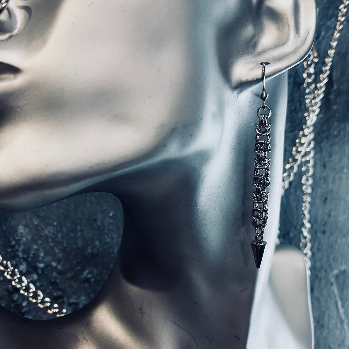 Lightning bolt Byzantine Weave Earrings