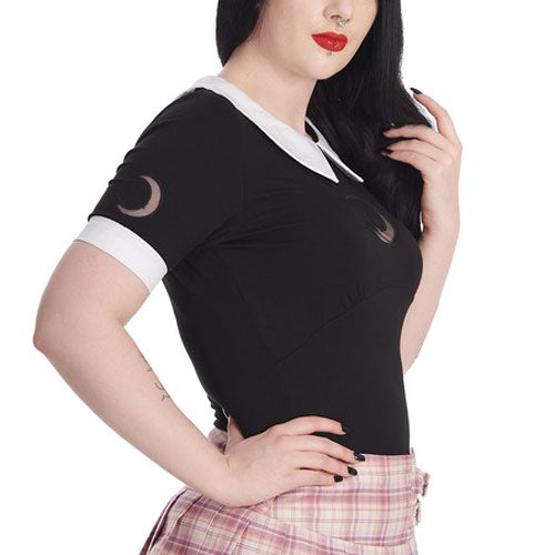 Black Moon Dreaming Collar Top