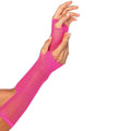Fishnet Long Fingerless Gloves - Pink (UV Reactive)