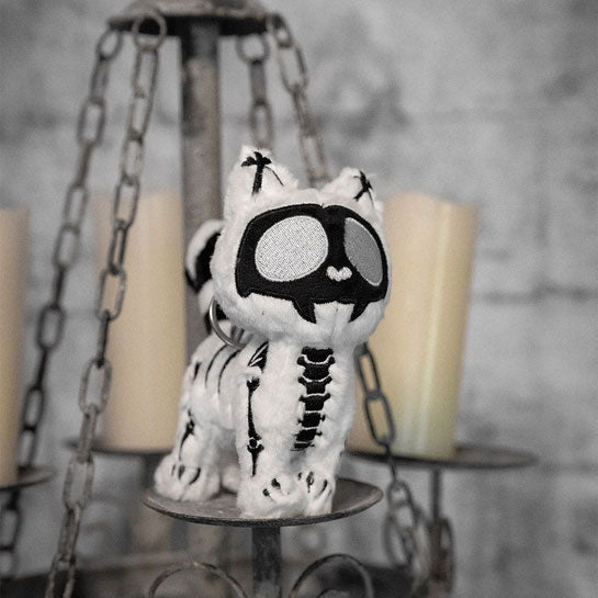 X-Ray Bones Skelekitty Plush Keychain