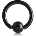 Ball Closure Captive Ring Surgical Steel - Black