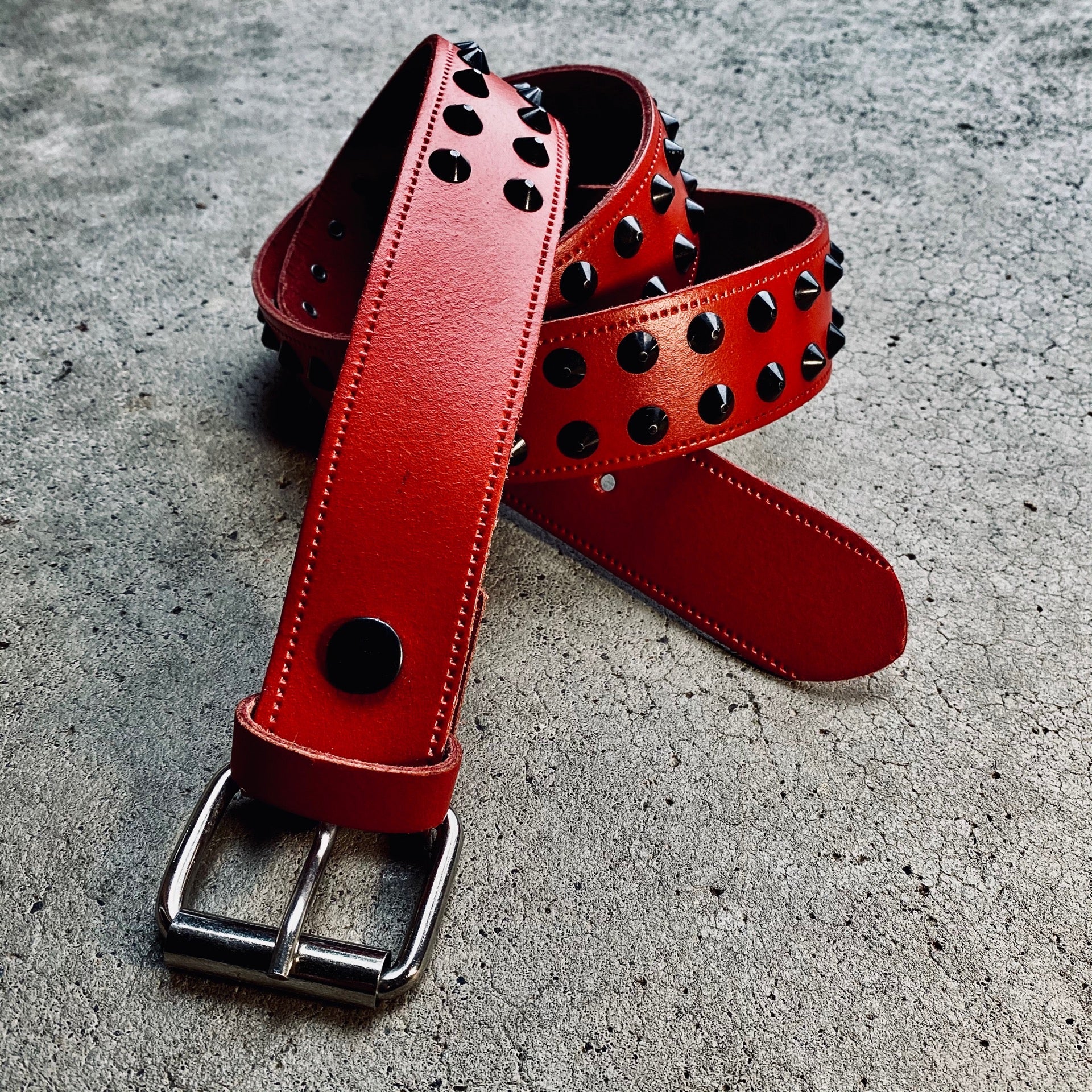 Devilment Cone Studded Leather Belt