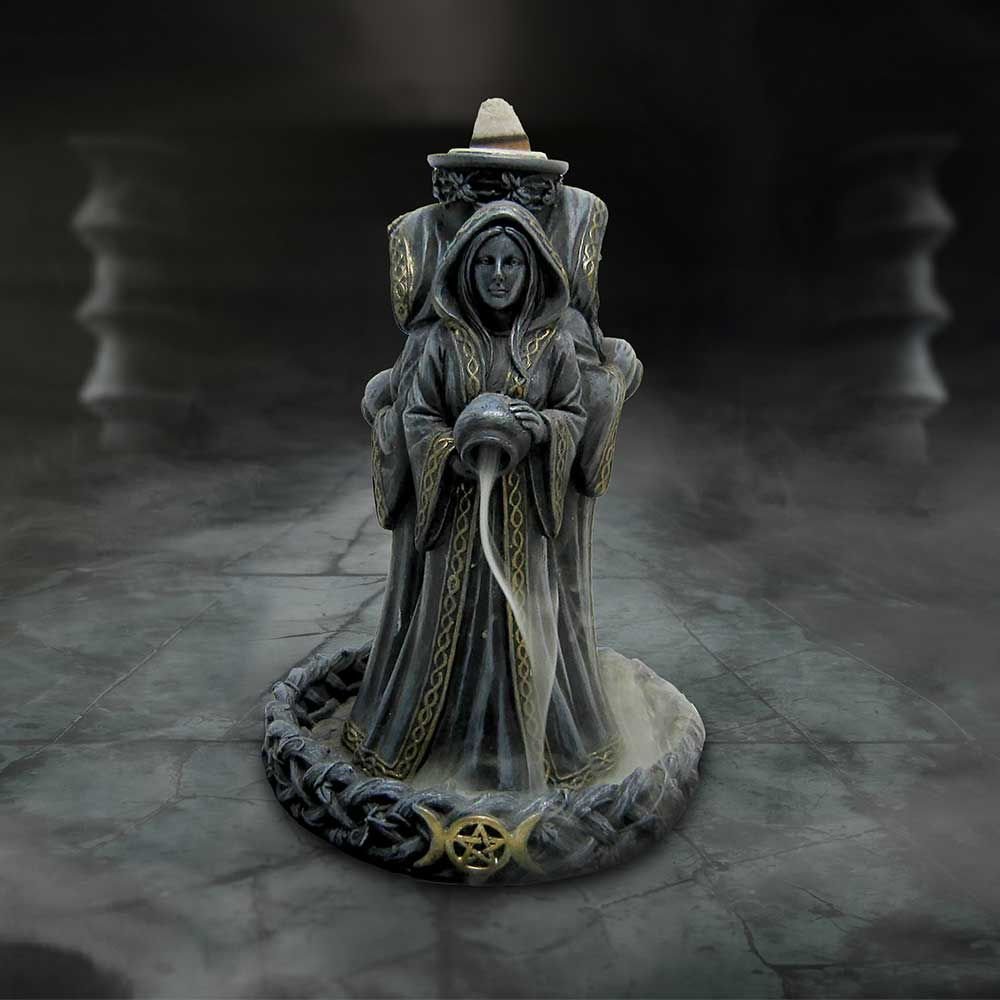 Triple Moon Goddess Back flow Incense Burner
