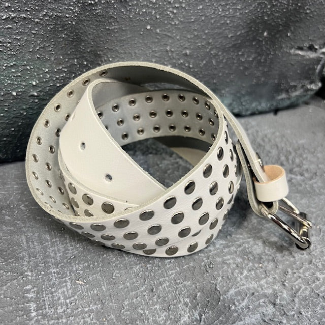 Rivet Raider Ghost Leather Belt (Medium)