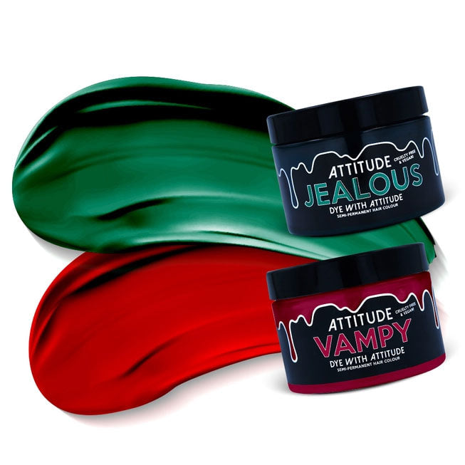 Holly Jolly Red/Green Attitude Hair Dye Duo