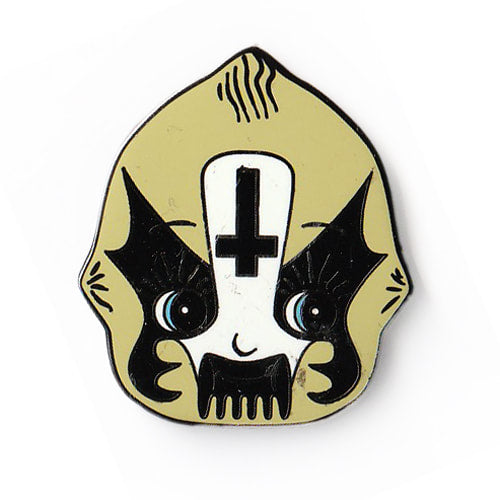 Kewpie Pie Black Metal Enamel Pin