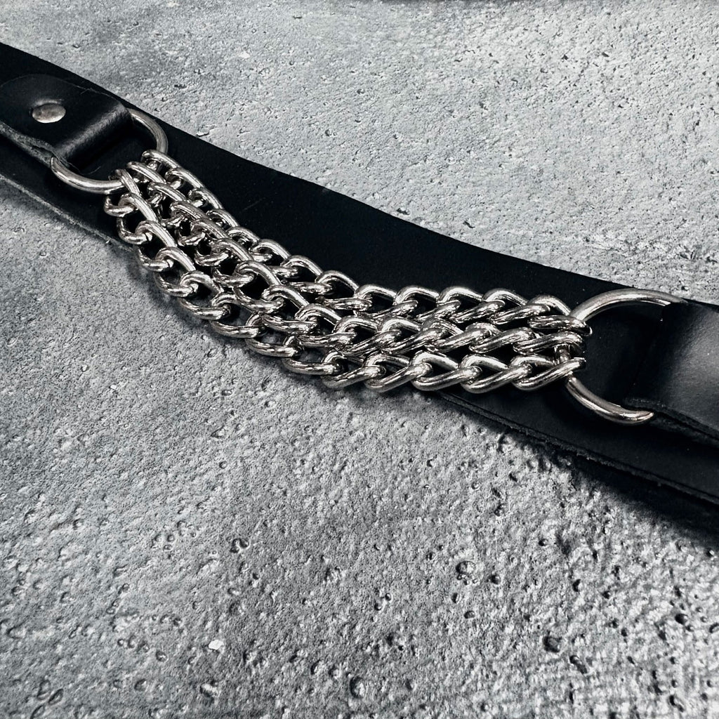 Chained Misery Studded Leather Belt