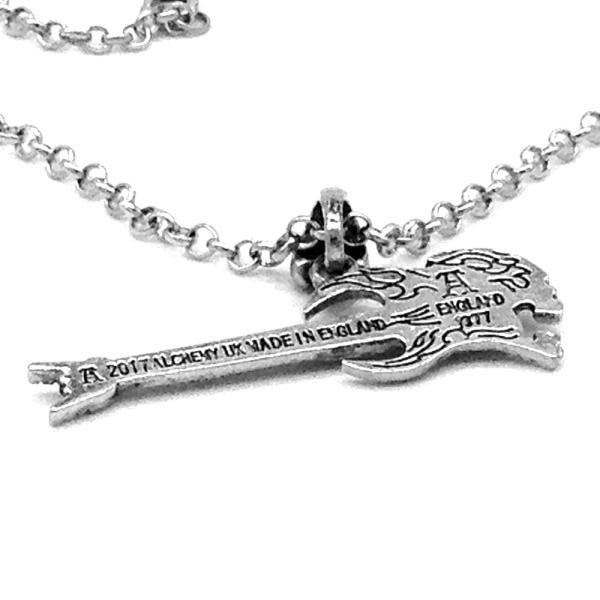 Shred Guitar Skull Necklace