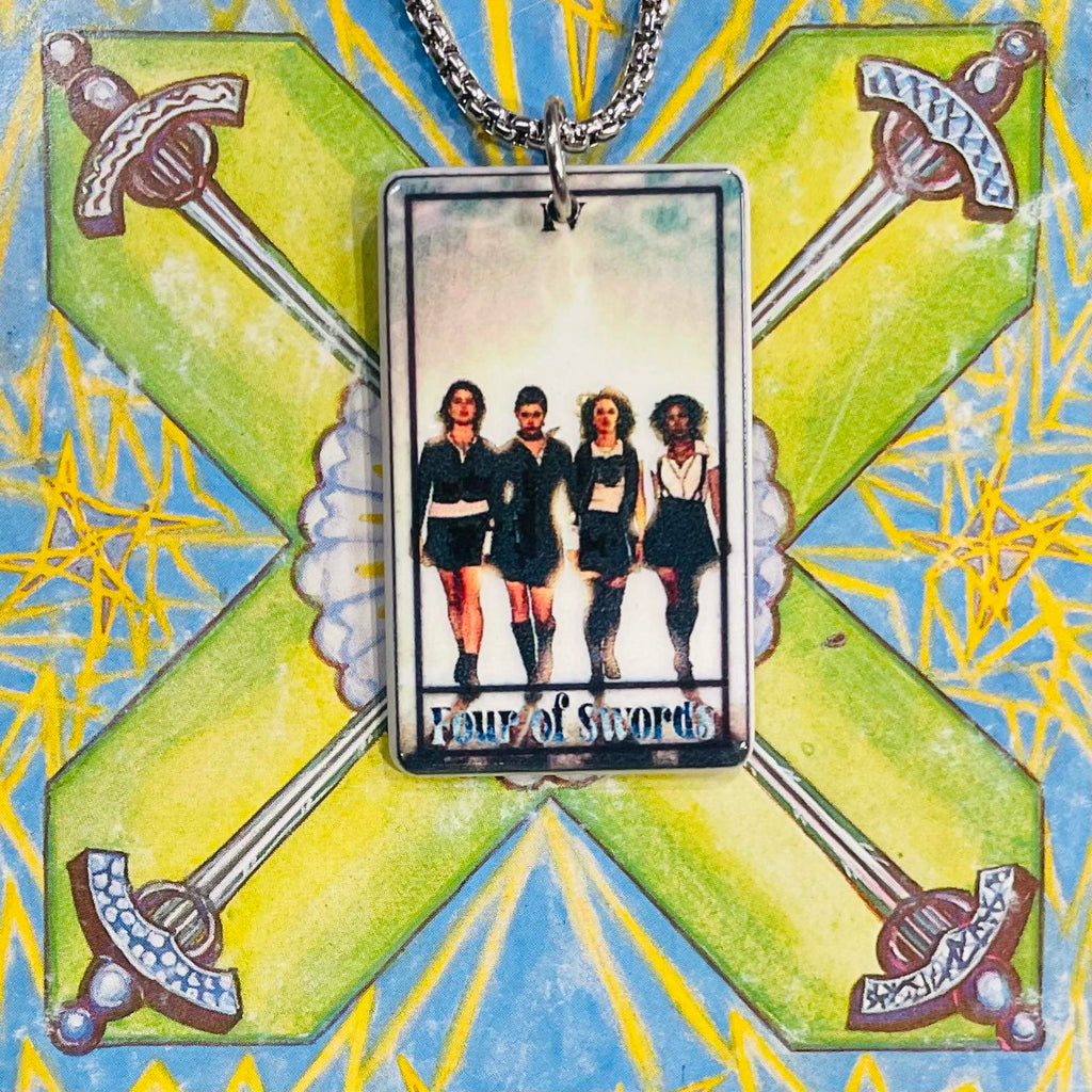 Horror Tarot Four of Swords Necklace