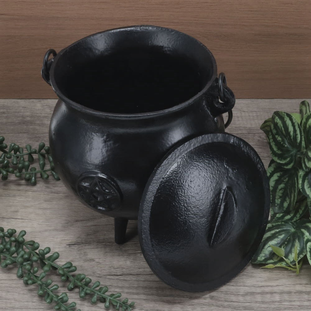 Large Cast Iron Pentacle Cauldron