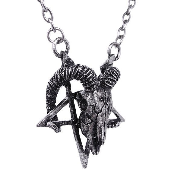 Ram Skull Arsenic Pentagram Necklace