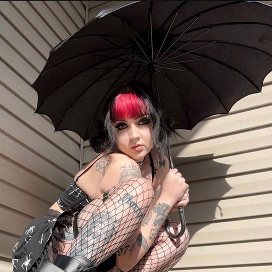 Batwing Pagoda Umbrella - Midnight Black