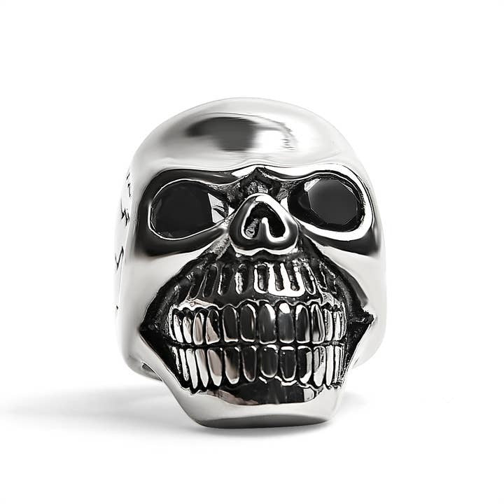 Odious Bleak Cracked Skull Ring