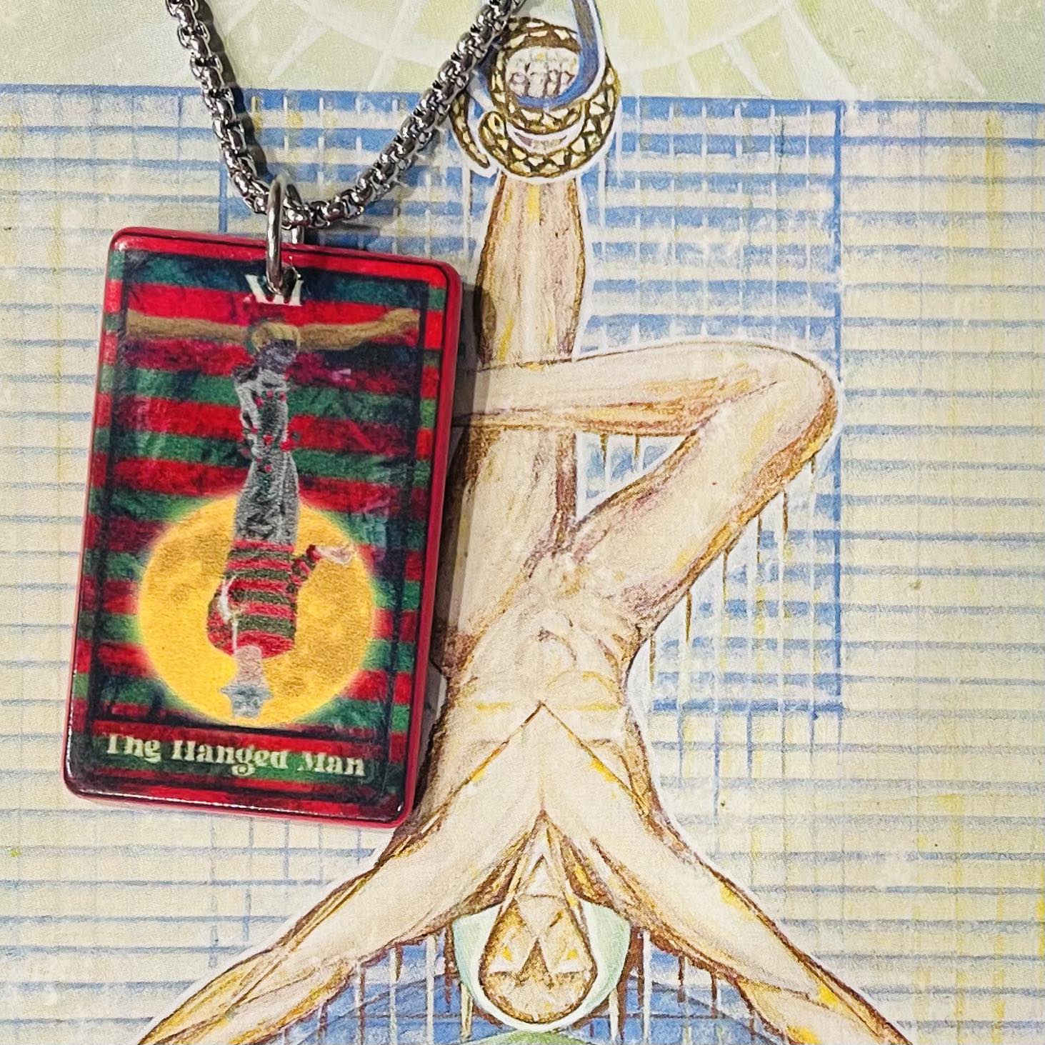 Horror Tarot Hanged Man Necklace